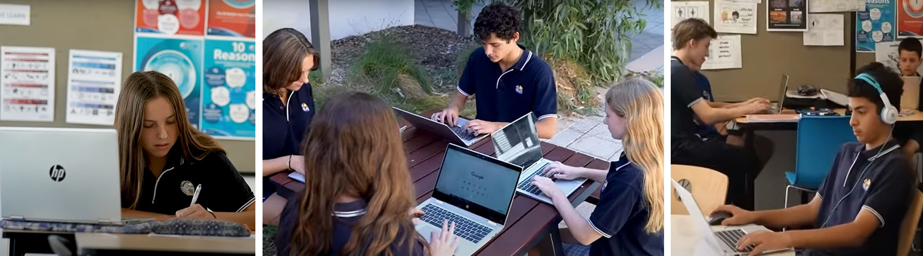 ISWA students using tech